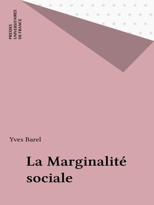 cover image of La Marginalité sociale